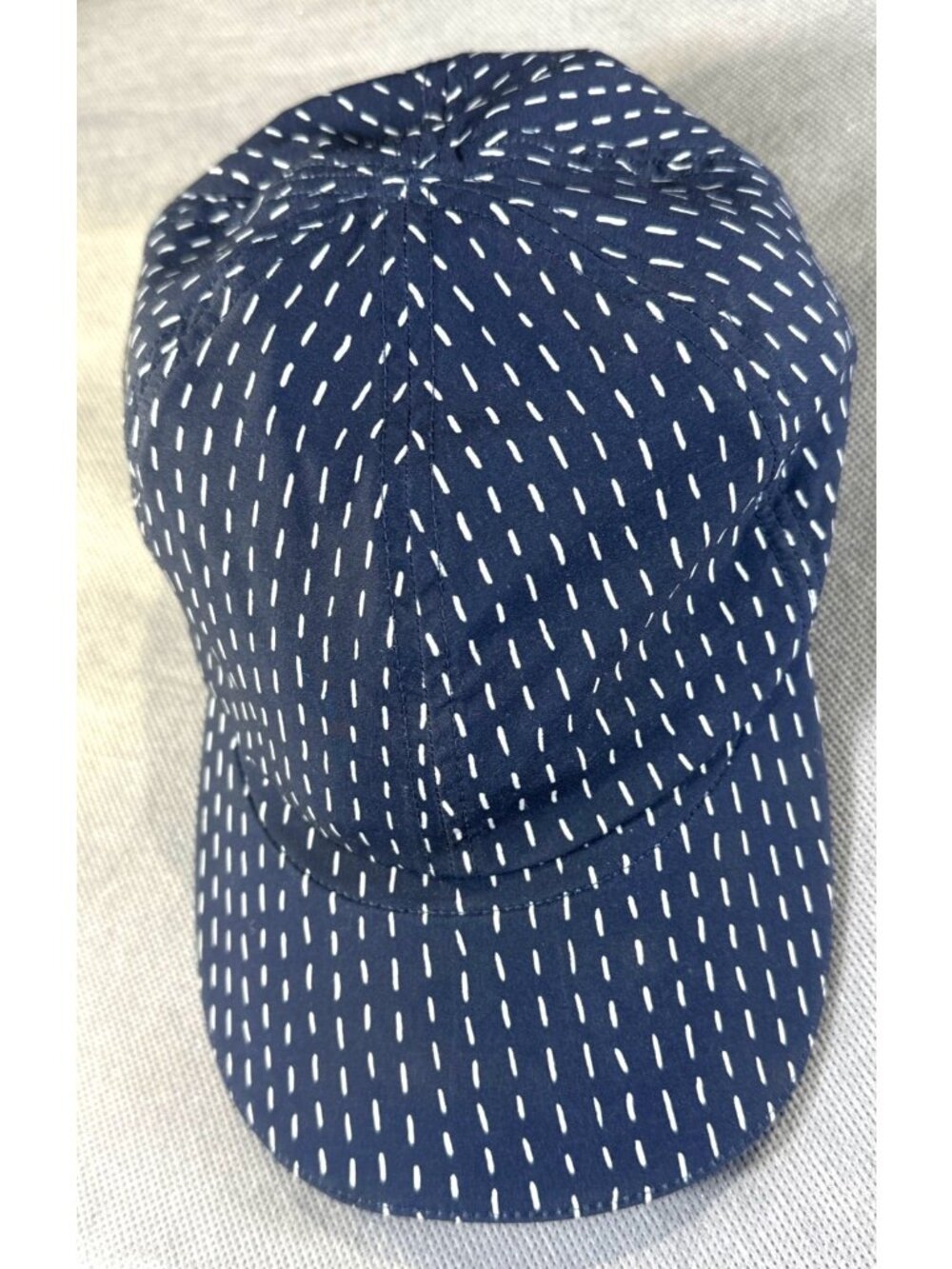 Lululemon Athletica Navy Adjustable Hat With White Dash Pattern & Recycled Polye